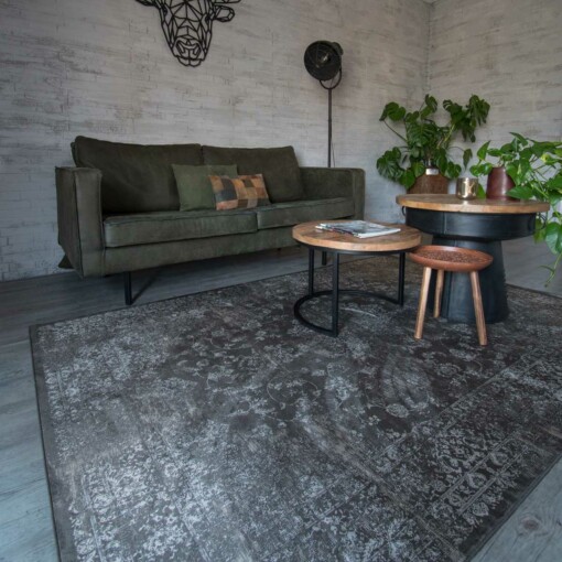 Tapis vintage Feather - marron