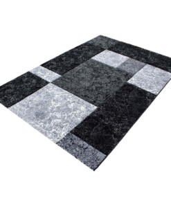 Tapis Moderne carreaux Hawaï - noir - overzicht schuin, thumbnail Tapis Moderne carreaux Hawaï - noir - overzicht schuin, thumbnail