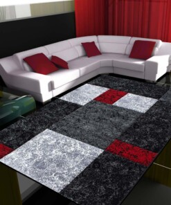 Tapis Moderne carreaux Hawaï - rouge - sfeer, thumbnail