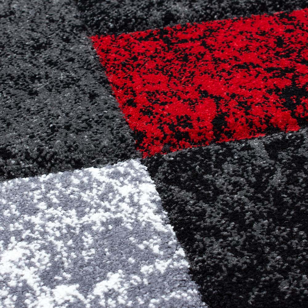 Tapis Moderne carreaux Hawaï - rouge - close up materiaal Tapis Moderne carreaux Hawaï - rouge - close up materiaal