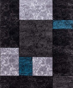 Tapis Moderne carreaux Hawaï - turquoise - overzicht boven