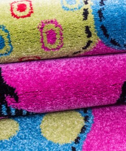 Tapis enfant Papillon & Oiseau - violet - close up materiaal, thumbnail