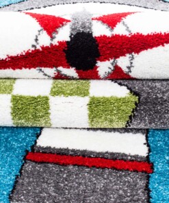 Tapis enfant Pirate - bleu/vert - close up materiaal, thumbnail Tapis enfant Pirate - bleu/vert - close up materiaal, thumbnail