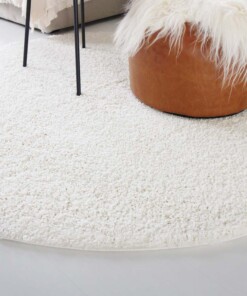 Tapis Rond poils longs Shaggy Trend - Crème - close up zijkant