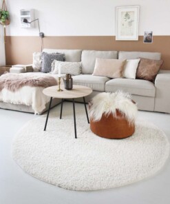 Tapis Rond poils longs Shaggy Trend - Crème - sfeer