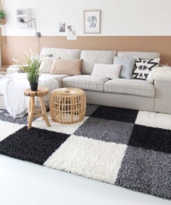 Tapis de couloir poils longs Shaggy Trend - noir/blanc Tapis de couloir poils longs Shaggy Trend - noir/blanc