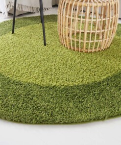 Tapis Rond poils longs avec Bordure Shaggy Trend - vert - sfeer, thumbnail Tapis Rond poils longs avec Bordure Shaggy Trend - vert - sfeer, thumbnail