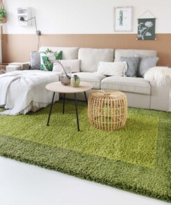 Tapis poils longs avec Bordure Shaggy Trend - vert Tapis poils longs avec Bordure Shaggy Trend - vert
