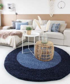 Tapis Rond poils longs avec Bordure Shaggy Trend - bleu - sfeer, thumbnail Tapis Rond poils longs avec Bordure Shaggy Trend - bleu - sfeer, thumbnail