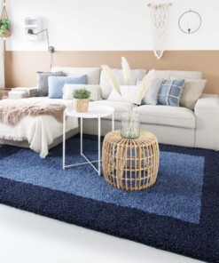 Tapis poils longs avec Bordure Shaggy Trend - bleu Tapis poils longs avec Bordure Shaggy Trend - bleu
