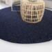 Tapis Rond poils longs Shaggy Trend - bleu marine - close up zijkant, thumbnail