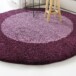 Tapis Rond poils longs avec Bordure Shaggy Trend - violet - close up zijkant, thumbnail