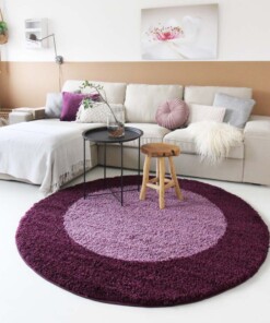Tapis Rond poils longs avec Bordure Shaggy Trend - violet - sfeer, thumbnail Tapis Rond poils longs avec Bordure Shaggy Trend - violet - sfeer, thumbnail