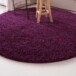 Tapis Rond poils longs Shaggy Trend - violet - close up zijkant, thumbnail