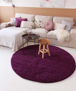 Tapis Rond poils longs Shaggy Trend - violet - sfeer, thumbnail Tapis Rond poils longs Shaggy Trend - violet - sfeer, thumbnail