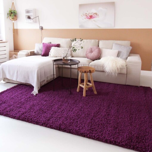 Tapis de couloir poils longs Shaggy Trend - violet