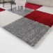 Tapis de couloir poils longs carreaux Shaggy Trend - rouge