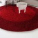 Tapis Rond poils longs avec Bordure Shaggy Trend - rouge - close up zijkant, thumbnail