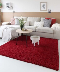 Tapis Carré poils longs Shaggy Trend - rouge Tapis Carré poils longs Shaggy Trend - rouge