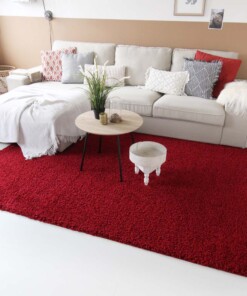Tapis Carré poils longs Shaggy Trend - rouge Tapis Carré poils longs Shaggy Trend - rouge