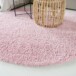 Tapis Rond poils longs Shaggy Trend - rose clair - close up zijkant, thumbnail