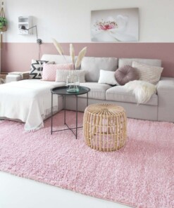 Tapis poils longs Shaggy Trend - rose clair
