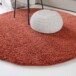 Tapis Rond poils longs Shaggy Trend - terracota - close up zijkant, thumbnail