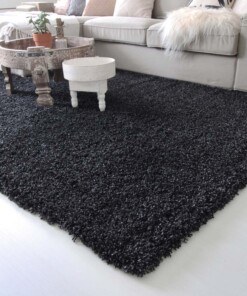 Tapis poils longs - Shaggy Royal anthracite - close up hoek