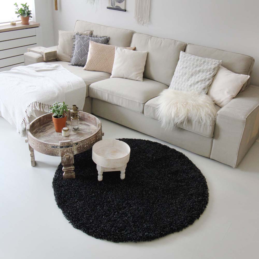 Tapis rond poils longs - Shaggy Royal anthracite - sfeer Tapis rond poils longs - Shaggy Royal anthracite - sfeer