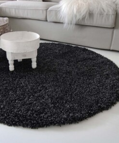 Tapis rond poils longs - Shaggy Royal anthracite - sfeer