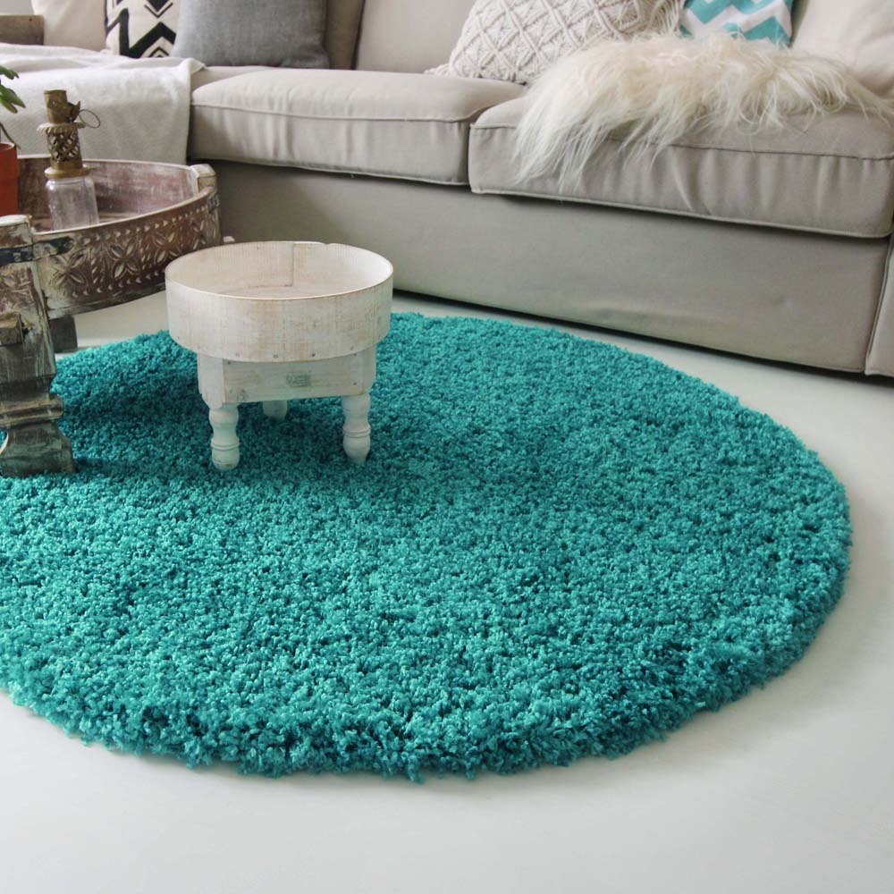 Tapis rond poils longs - Shaggy Royal turquoise - sfeer Tapis rond poils longs - Shaggy Royal turquoise - sfeer