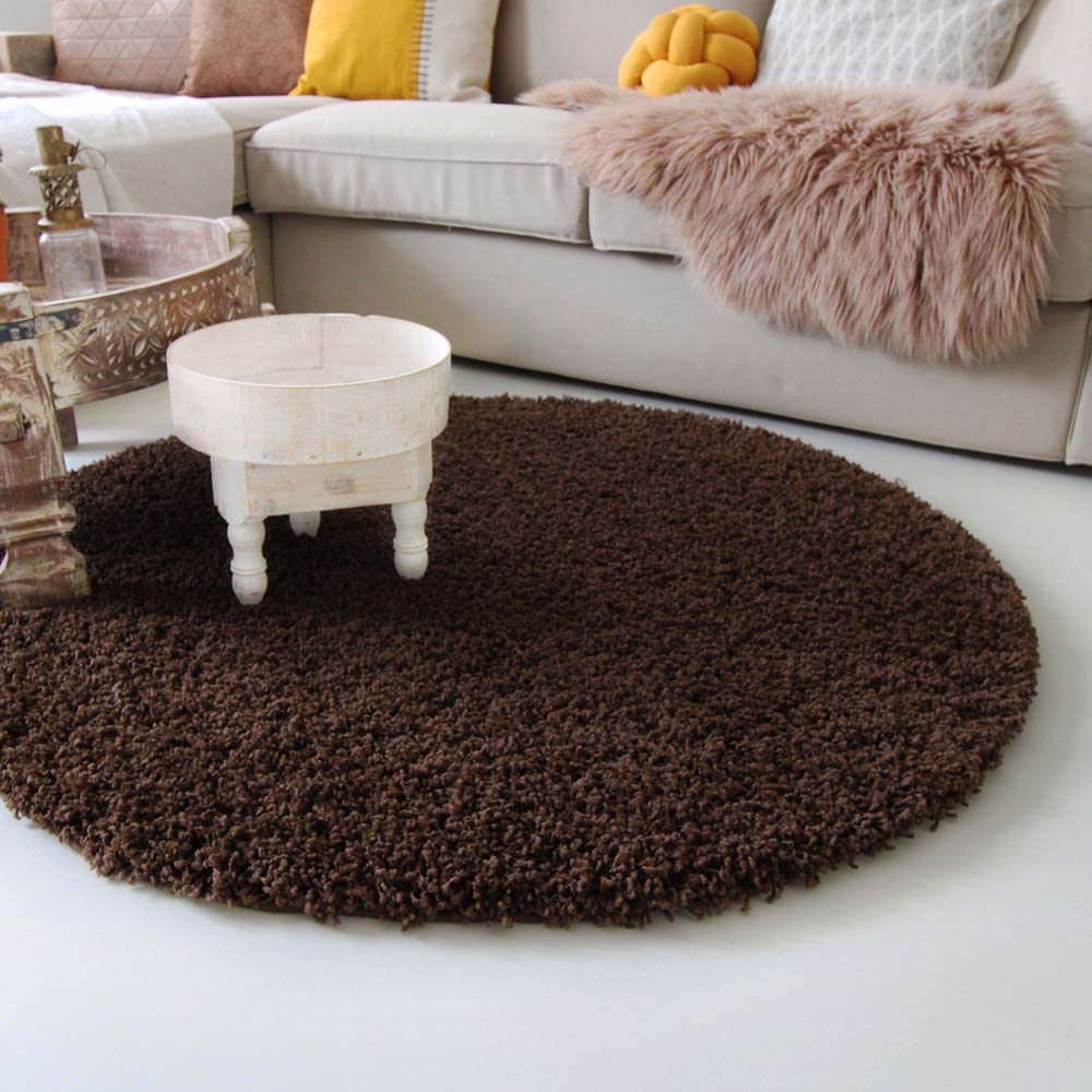 Tapis rond poils longs - Shaggy Royal marron - sfeer Tapis rond poils longs - Shaggy Royal marron - sfeer
