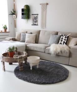 Tapis rond poils longs - Shaggy Royal gris - sfeer, thumbnail Tapis rond poils longs - Shaggy Royal gris - sfeer, thumbnail