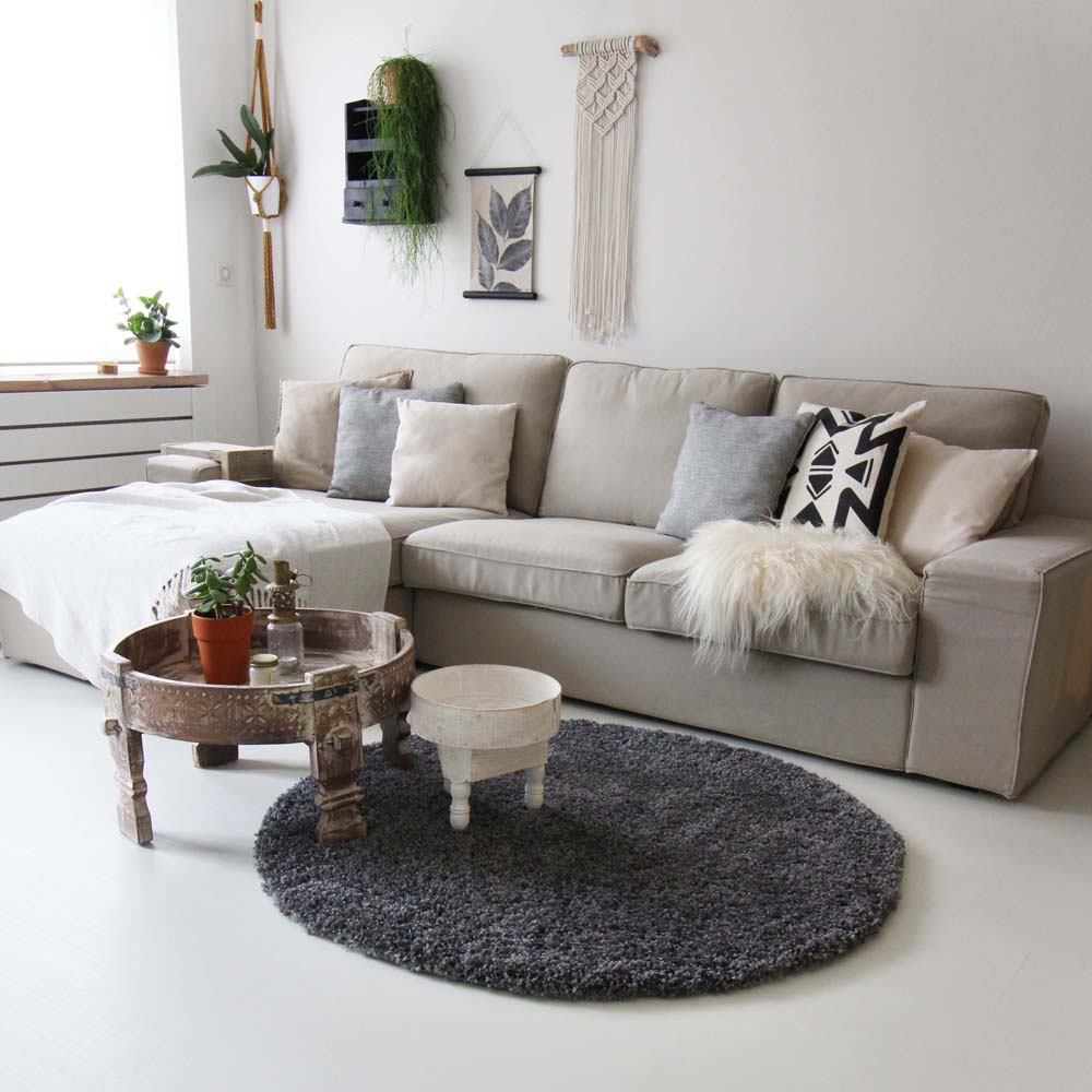 Tapis rond poils longs - Shaggy Royal gris - sfeer Tapis rond poils longs - Shaggy Royal gris - sfeer