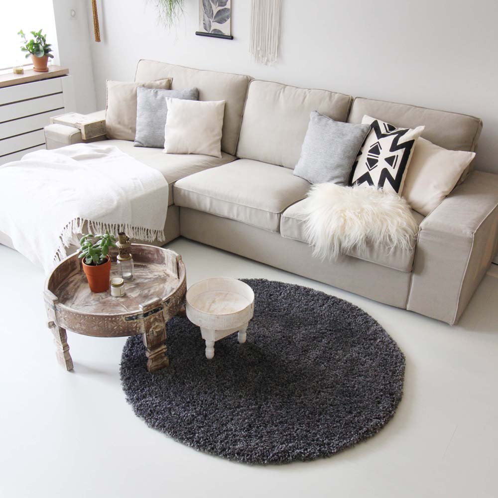 Tapis rond poils longs - Shaggy Royal gris - sfeer Tapis rond poils longs - Shaggy Royal gris - sfeer