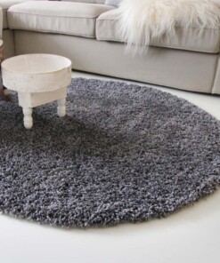 Tapis rond poils longs - Shaggy Royal gris - sfeer
