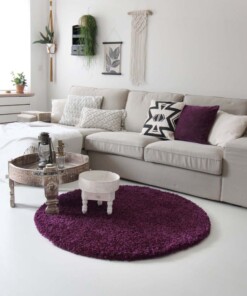 Tapis rond poils longs - Shaggy Royal violet - sfeer