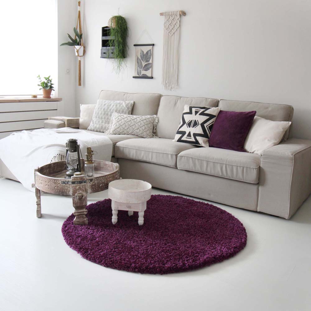 Tapis rond poils longs - Shaggy Royal violet - sfeer Tapis rond poils longs - Shaggy Royal violet - sfeer