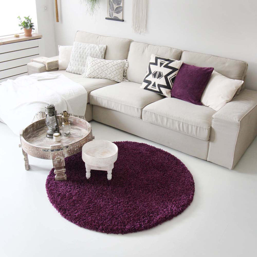Tapis rond poils longs - Shaggy Royal violet - sfeer Tapis rond poils longs - Shaggy Royal violet - sfeer