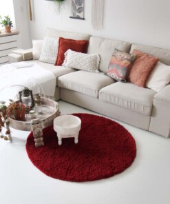 Tapis rond poils longs - Shaggy Royal rouge - sfeer, thumbnail