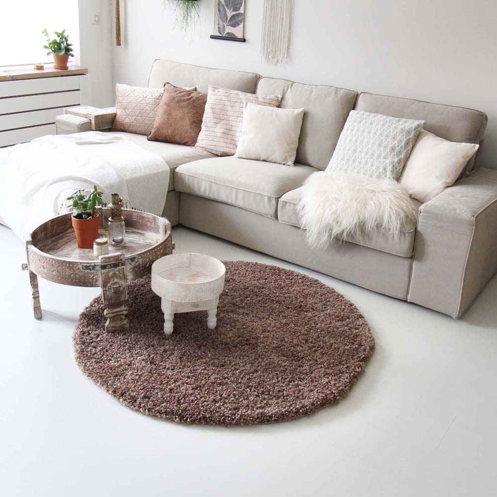 Tapis rond poils longs - Shaggy Royal moka Tapis rond poils longs - Shaggy Royal moka