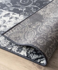 Tapis patchwork Factum - noir/gris - close up vouw
