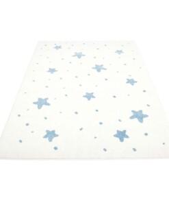 Tapis enfant petites étoiles 3D - Crème/bleu - overzicht schuin, thumbnail Tapis enfant petites étoiles 3D - Crème/bleu - overzicht schuin, thumbnail