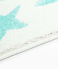 Tapis enfant étoiles 3D - Crème/bleu menthe - close up zijkant, thumbnail Tapis enfant étoiles 3D - Crème/bleu menthe - close up zijkant, thumbnail