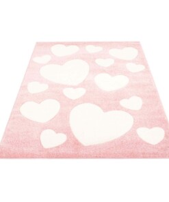 Tapis Carré enfant Coeur 3D - rose/Crème - overzicht schuin, thumbnail Tapis Carré enfant Coeur 3D - rose/Crème - overzicht schuin, thumbnail