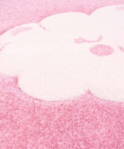Tapis enfant nuage 3D - rose - close up materiaal, thumbnail