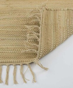 Tapis Kilim tissé main Bomull - beige - close up vouw, thumbnail