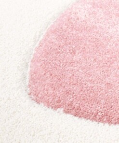 Tapis rond pour enfant Coeur 3D - Crème/rose - close up materiaal, thumbnail Tapis rond pour enfant Coeur 3D - Crème/rose - close up materiaal, thumbnail