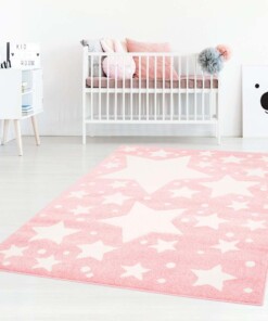 Tapis enfant étoiles 3D - rose/Crème - sfeer, thumbnail