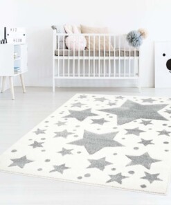 Tapis enfant étoiles 3D - Crème/gris - sfeer, thumbnail